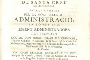 Constitucions de l'Hospital de Santa Creu i Sant Pau (1756)